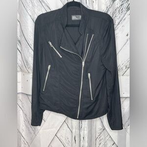 BLANK NYC Moto Jacket Silver Zippers M